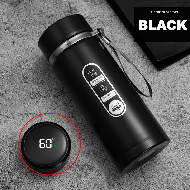 Stainless Steel Thermos Bottle LED Temperature Display 500ML-1L