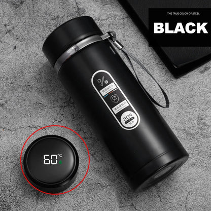 Stainless Steel Thermos Bottle LED Temperature Display 500ML-1L