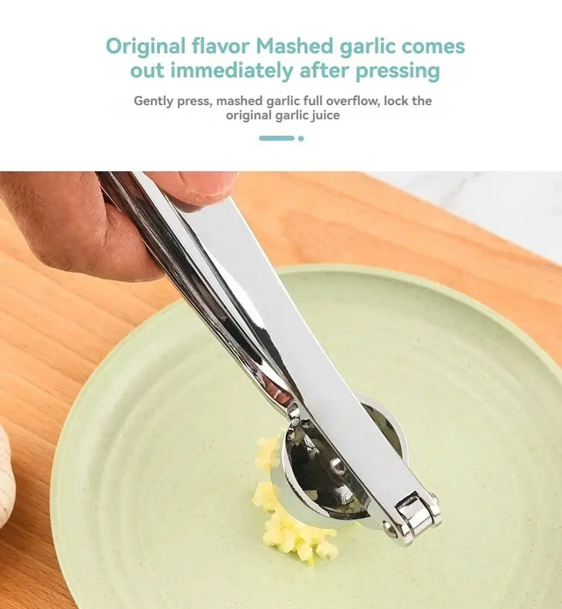 Heavy Duty Garlic Press Stainless Steel Manual Garlic Crusher Tool