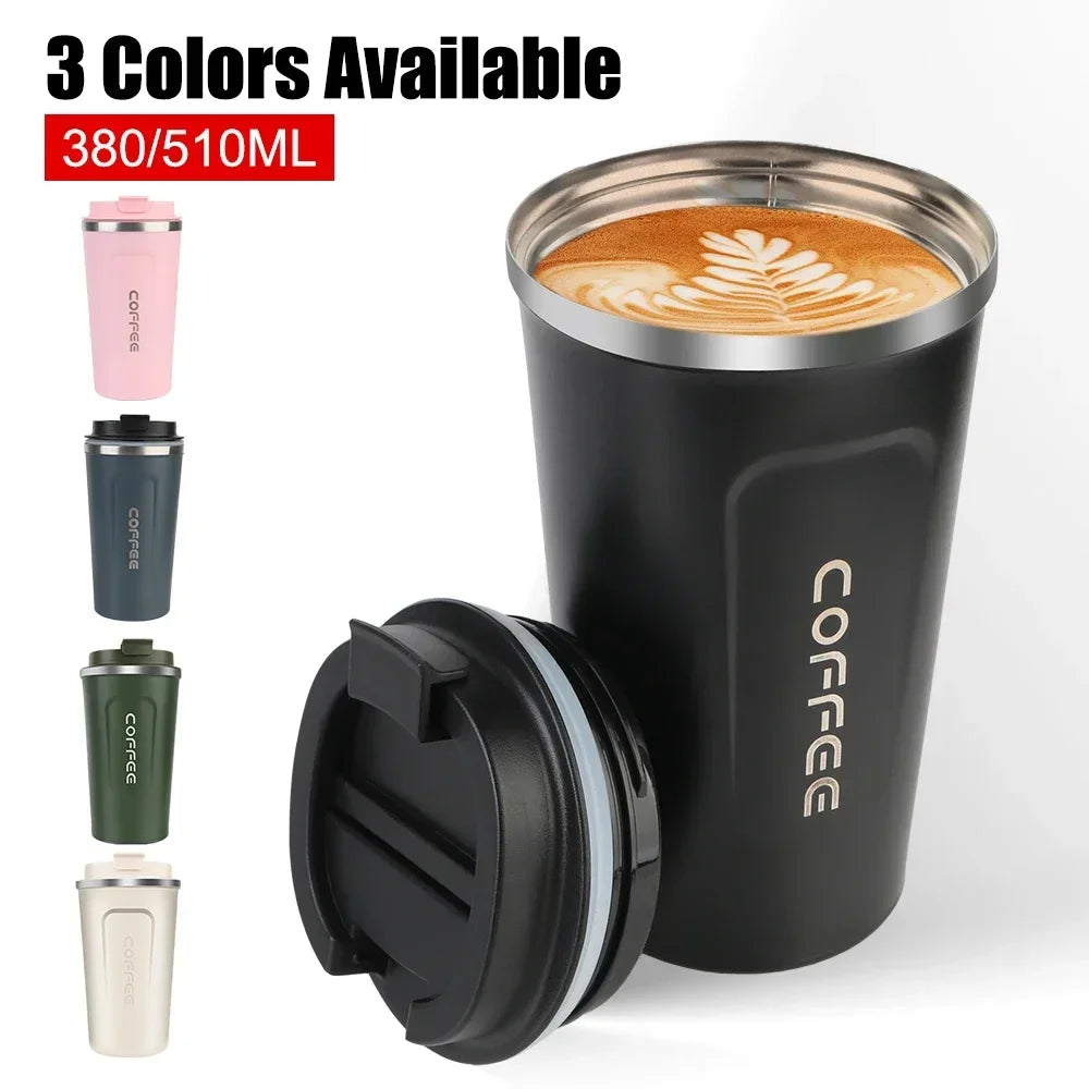 380/510ML Stainless Steel Thermo Travel Mug Leakproof Coffee Cup