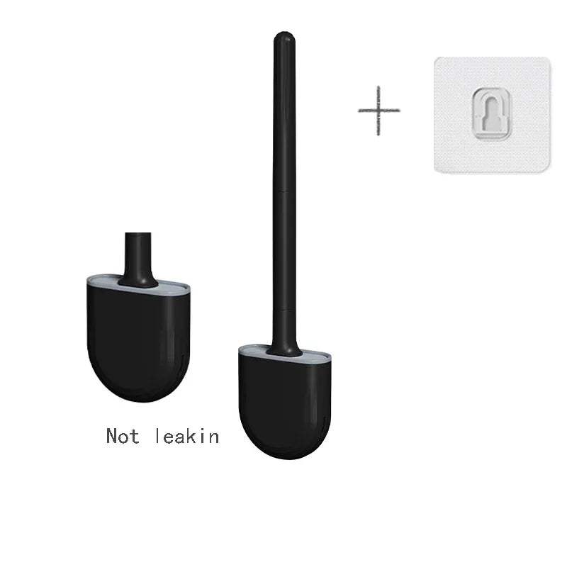 Hanging Silicone Toilet Brush With Holder Flexible Bathroom Cleaner