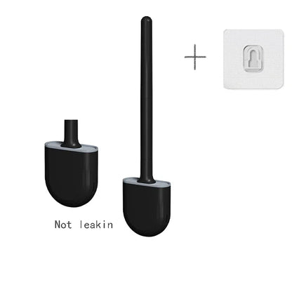 Hanging Silicone Toilet Brush With Holder Flexible Bathroom Cleaner