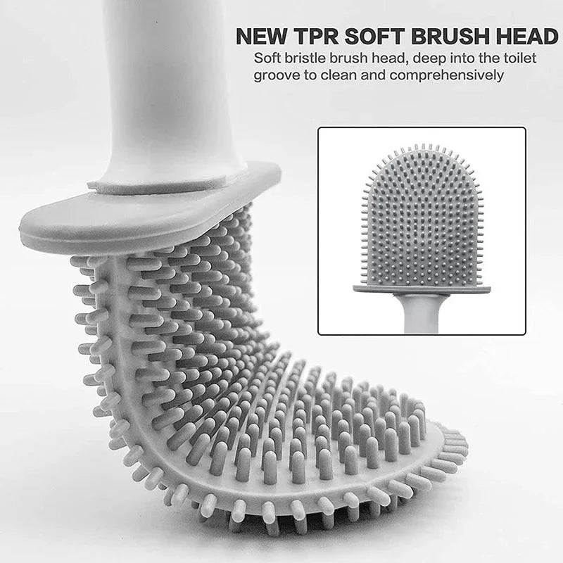 Gray TPR soft brush head with detailed bristle design on a white background
