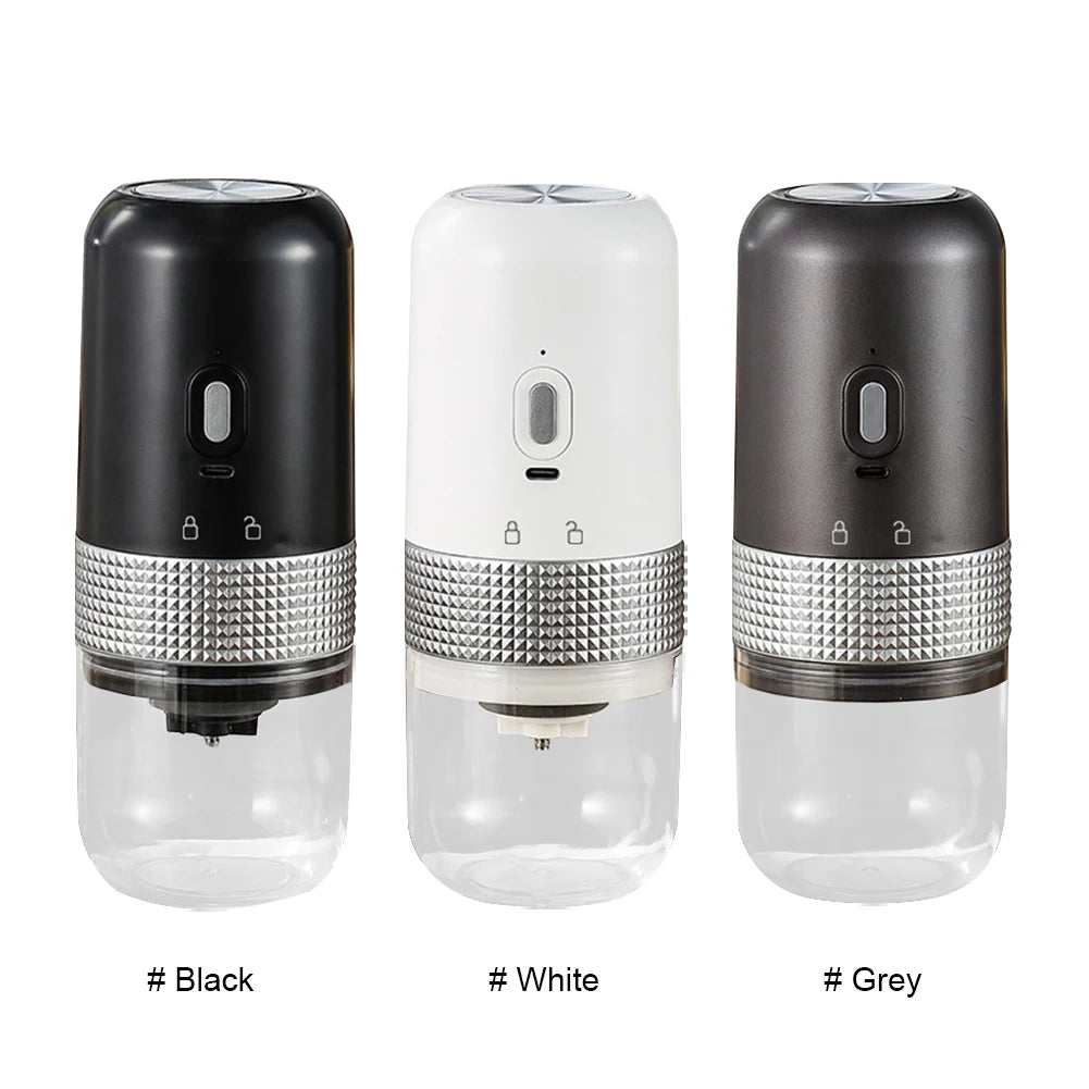 Three portable air purifiers in black, white, and gray on a white background