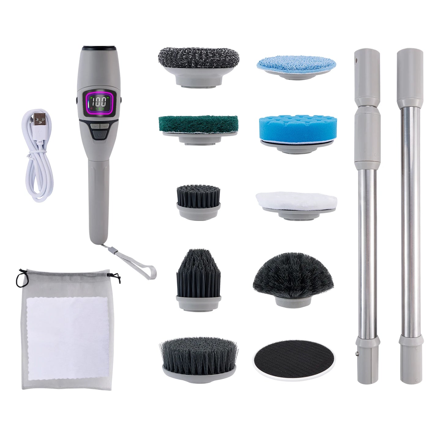 10-in-1 Electric Cleaning Brush Multifunction Bathroom Scrubber