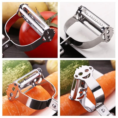 2-in-1 Stainless Steel Vegetable Peeler Carrot Grater Kitchen Tool