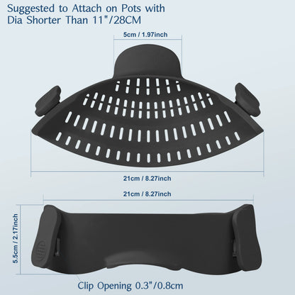 Adjustable Silicone Clip-On Pot Strainer Kitchen Pasta Drainer