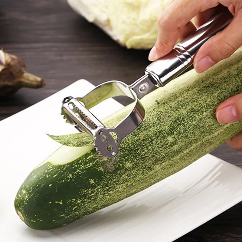 2-in-1 Stainless Steel Vegetable Peeler Carrot Grater Kitchen Tool
