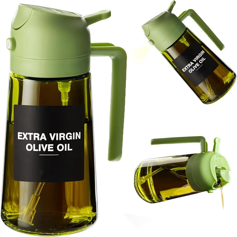 470ML Olive Oil Sprayer Bottle 2-in-1 Oil Dispenser Cooking Spray