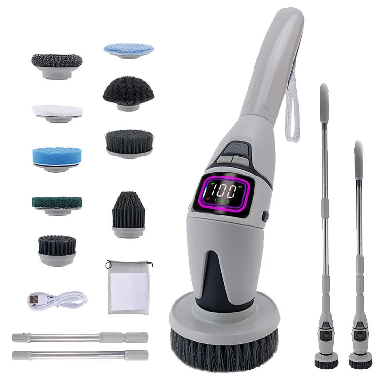 10-in-1 Electric Cleaning Brush Multifunction Bathroom Scrubber