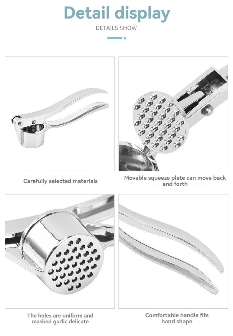 Heavy Duty Garlic Press Stainless Steel Manual Garlic Crusher Tool