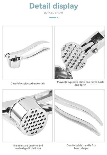 Heavy Duty Garlic Press Stainless Steel Manual Garlic Crusher Tool