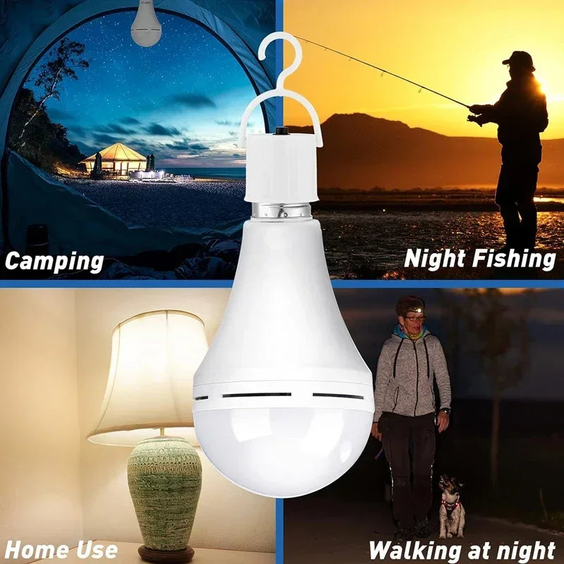 LED Rechargeable Emergency Light Bulb Portable Camping Lamp