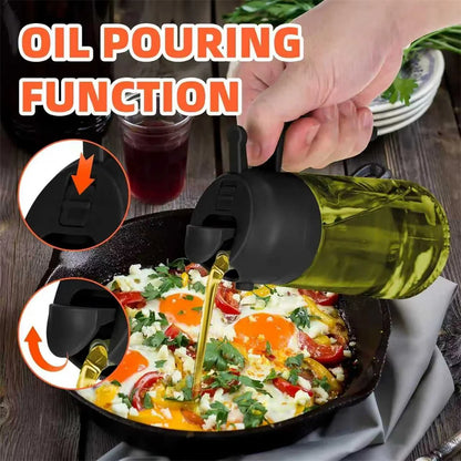 470ML Olive Oil Sprayer Bottle 2-in-1 Oil Dispenser Cooking Spray