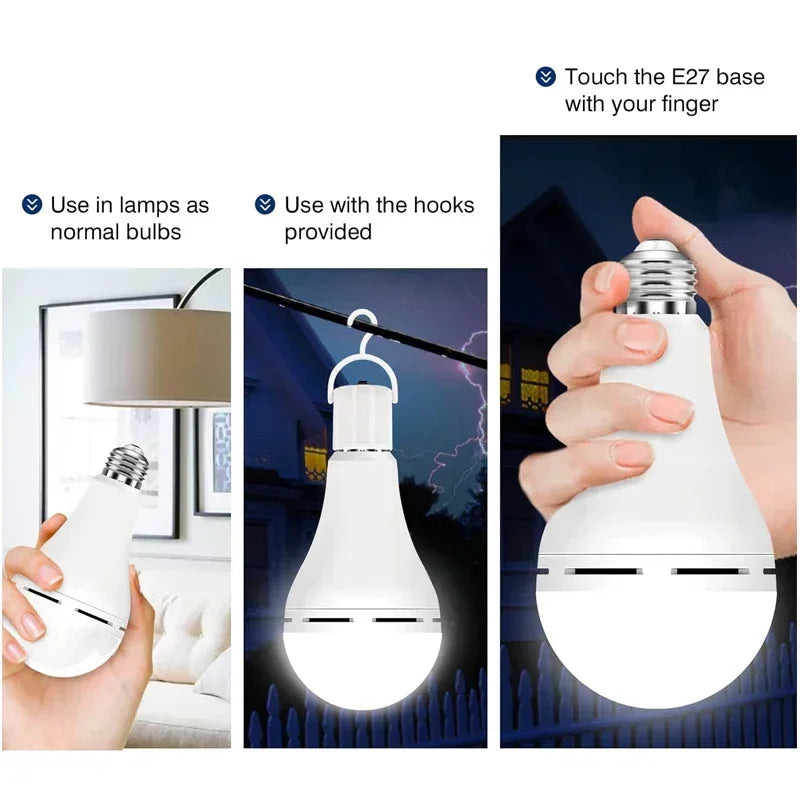 LED Rechargeable Emergency Light Bulb Portable Camping Lamp