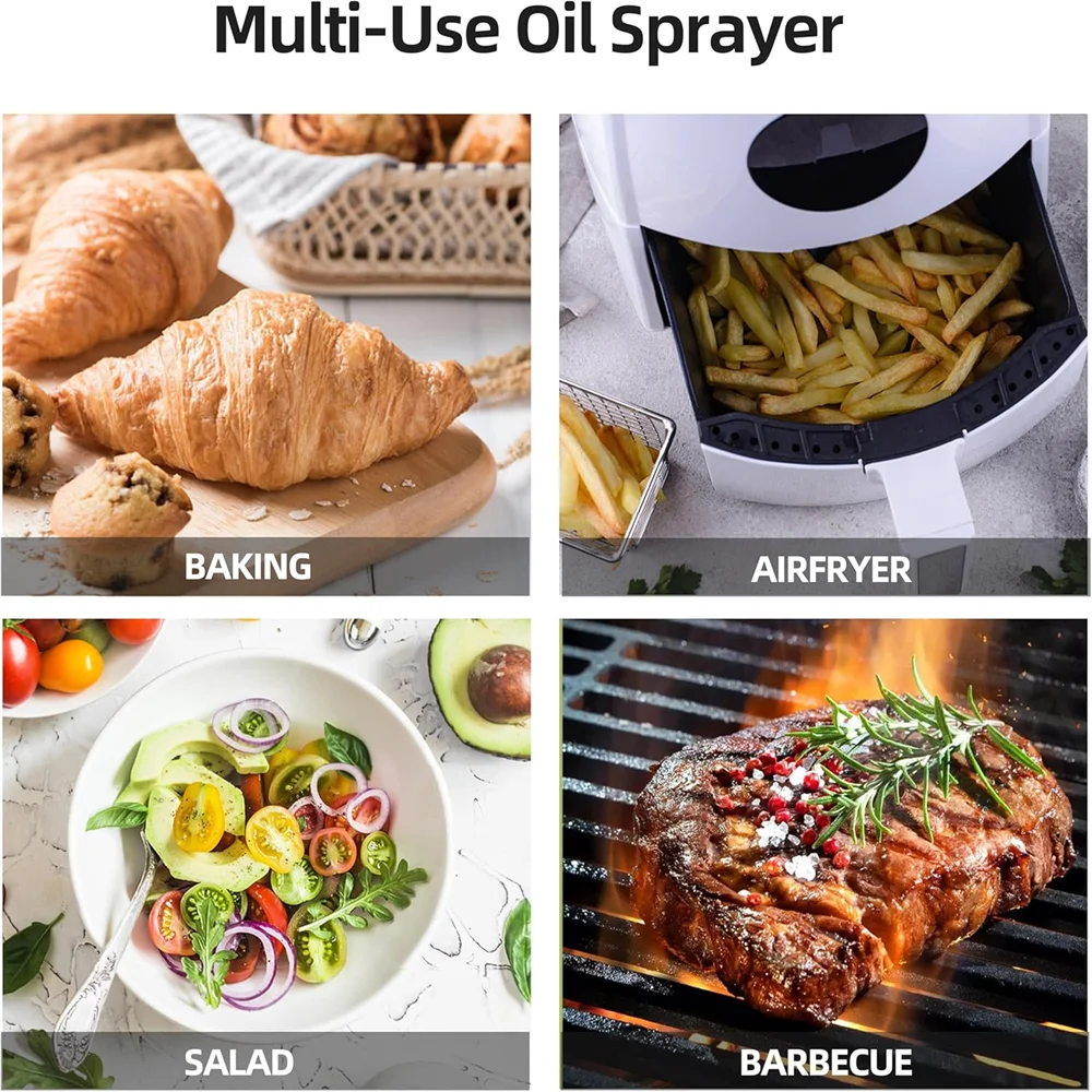 470ML Olive Oil Sprayer Bottle 2-in-1 Oil Dispenser Cooking Spray