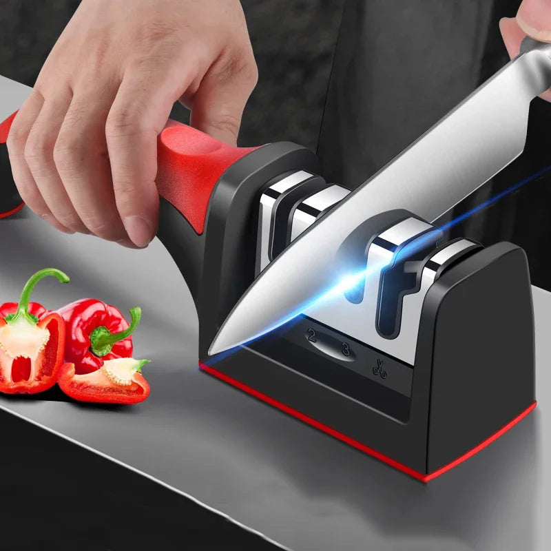 3-Stage Knife Sharpener Stainless Steel Kitchen Knife Sharpening Tool
